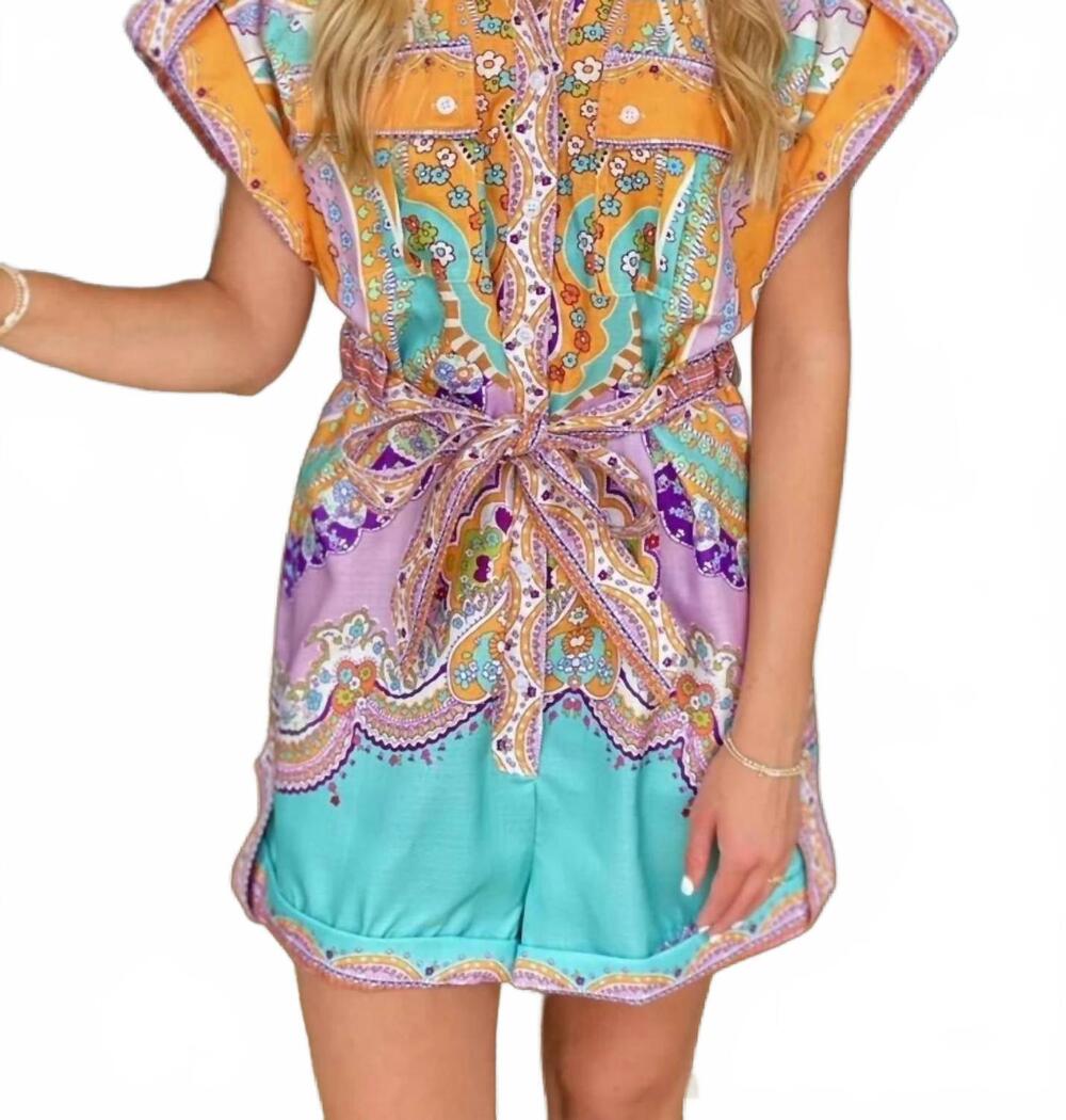 NEW BEULAH positano romper in multicolor